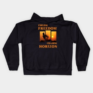 Fueling freedom chasing horizon Kids Hoodie